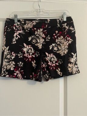 White House Black Market Black Floral Shorts